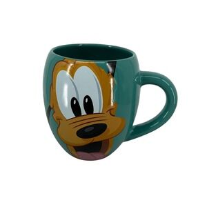 Disney Parks Pluto Teal Green Ceramic Coffee Mug Woof Authentic Original F760